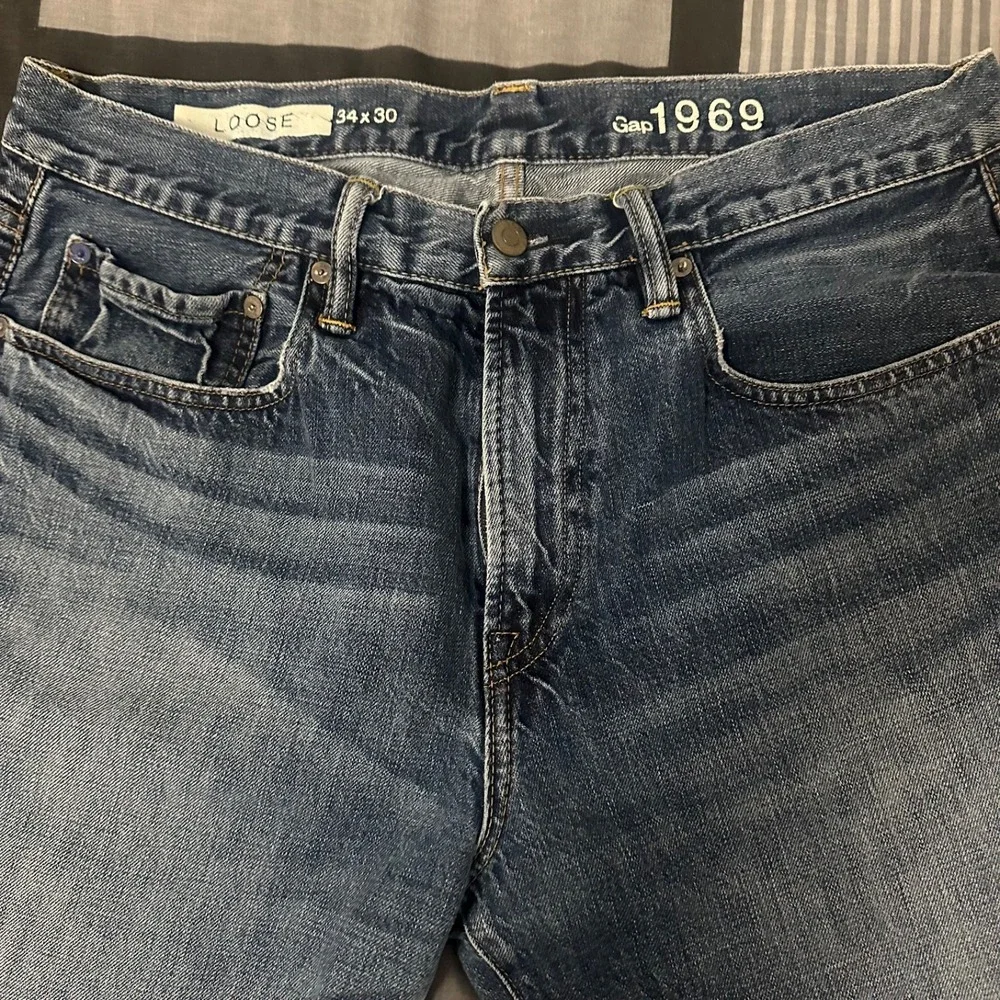 Gap 1969 Mens Loose Fit Denim Jeans 34x30